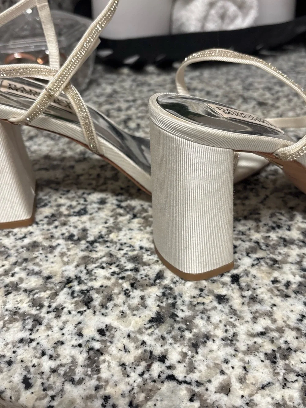Badgley Mischka satin strappy